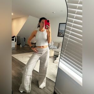 NWT PrettyLittleThing Striped Linen Pants